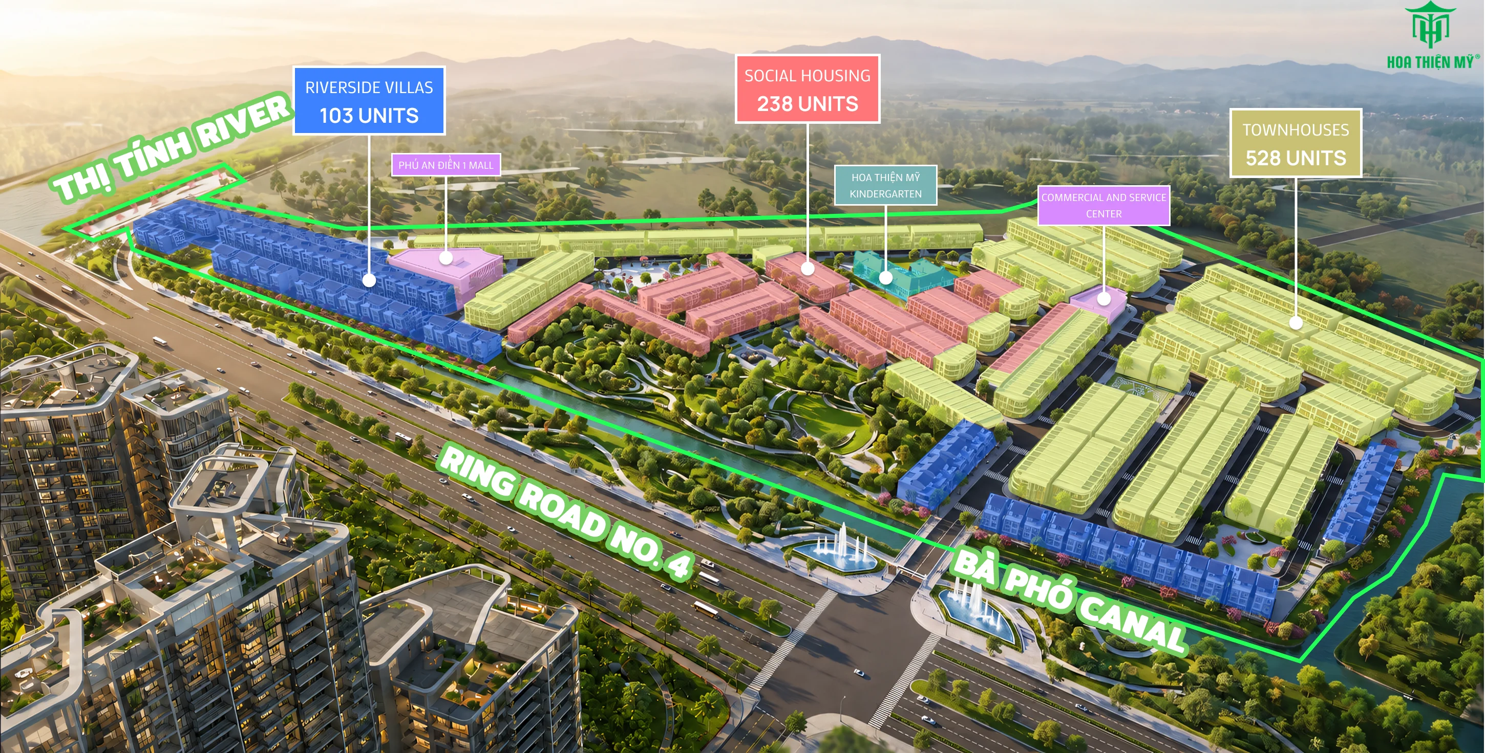 Commercial centre in the Phu An Dien 1 master plan